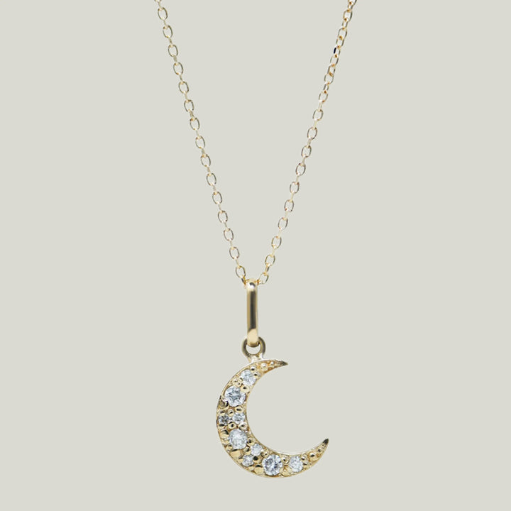 Aztec Diamond Moon Necklace