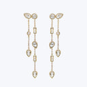 Cleo Liana Double Chain Clear Topaz Chandelier Earrings