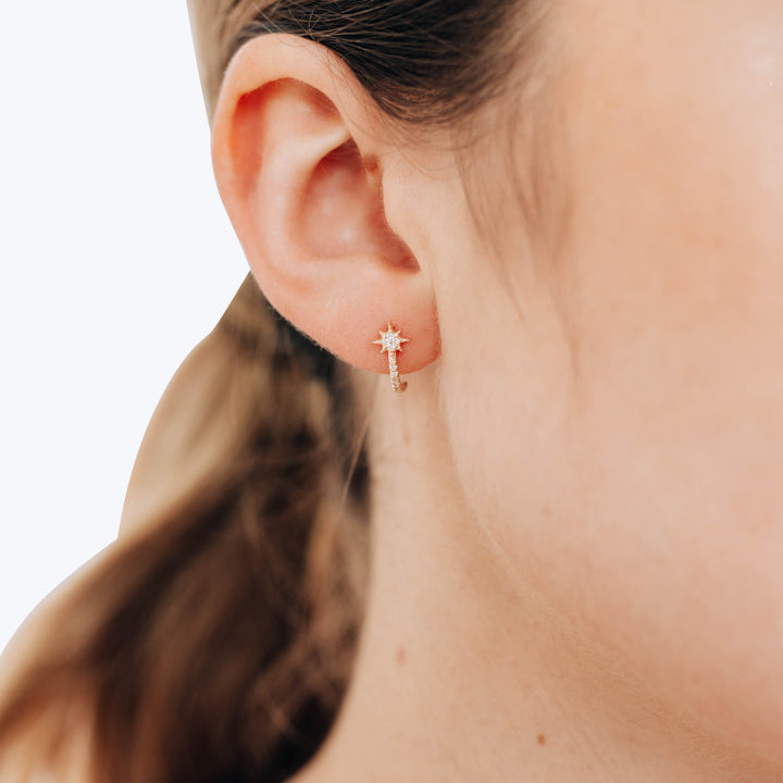 Aztec Half Hoop Diamond Studs