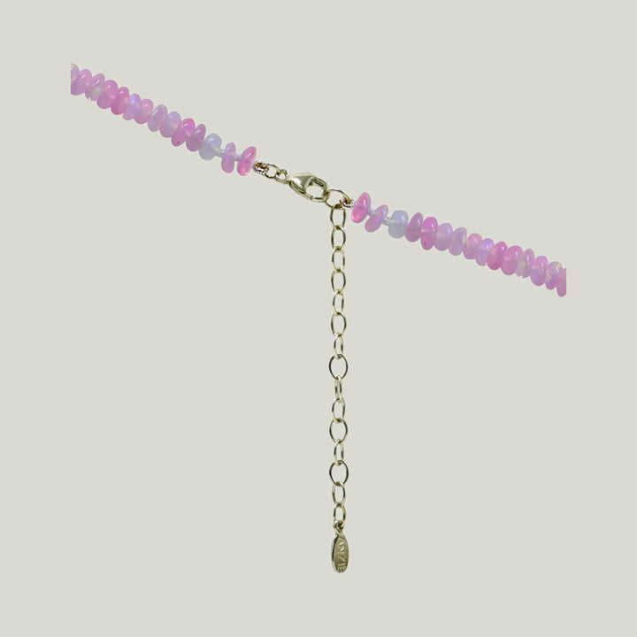 Boheme Saucer Spacer Pink Opal Ethiopian Beaded Necklace