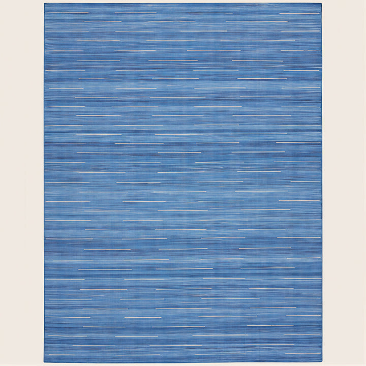 Denim Blue Solid Flatweave Kilim Rug 8' x 10'