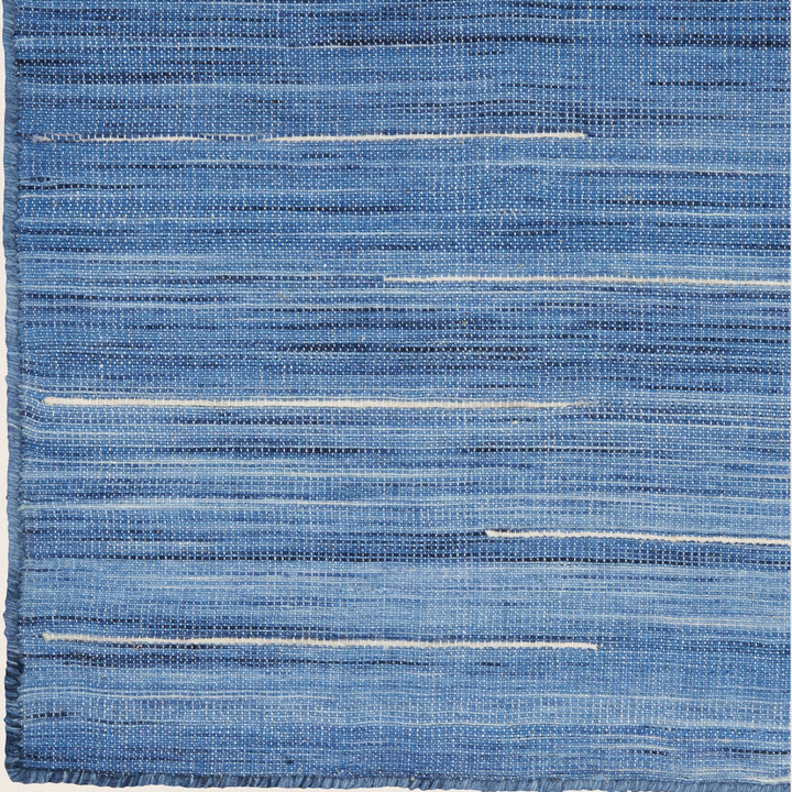Denim Blue Solid Flatweave Kilim Rug 8' x 10'