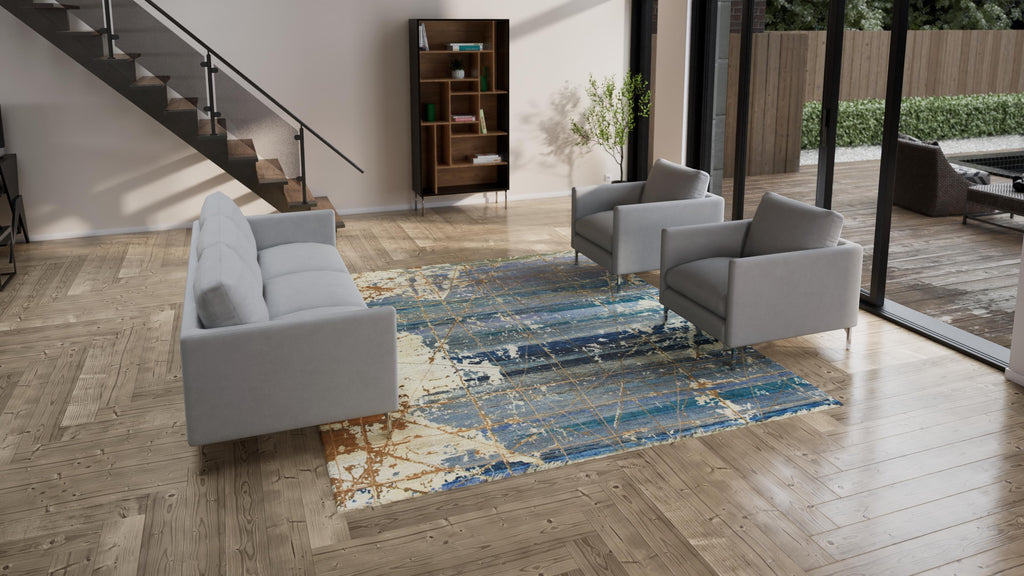 Blue Alchemy Transitional Abstract Wool Rug - 9' x 10'5"