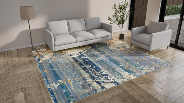 Blue Alchemy Transitional Abstract Wool Rug - 9' x 10'5"