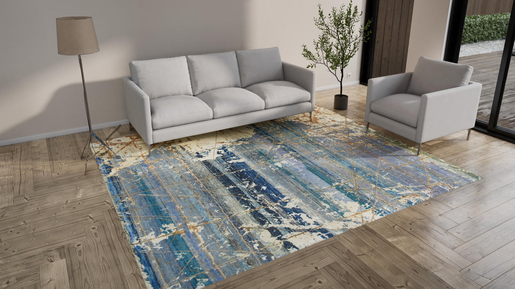 Blue Alchemy Transitional Abstract Wool Rug - 9' x 10'5"