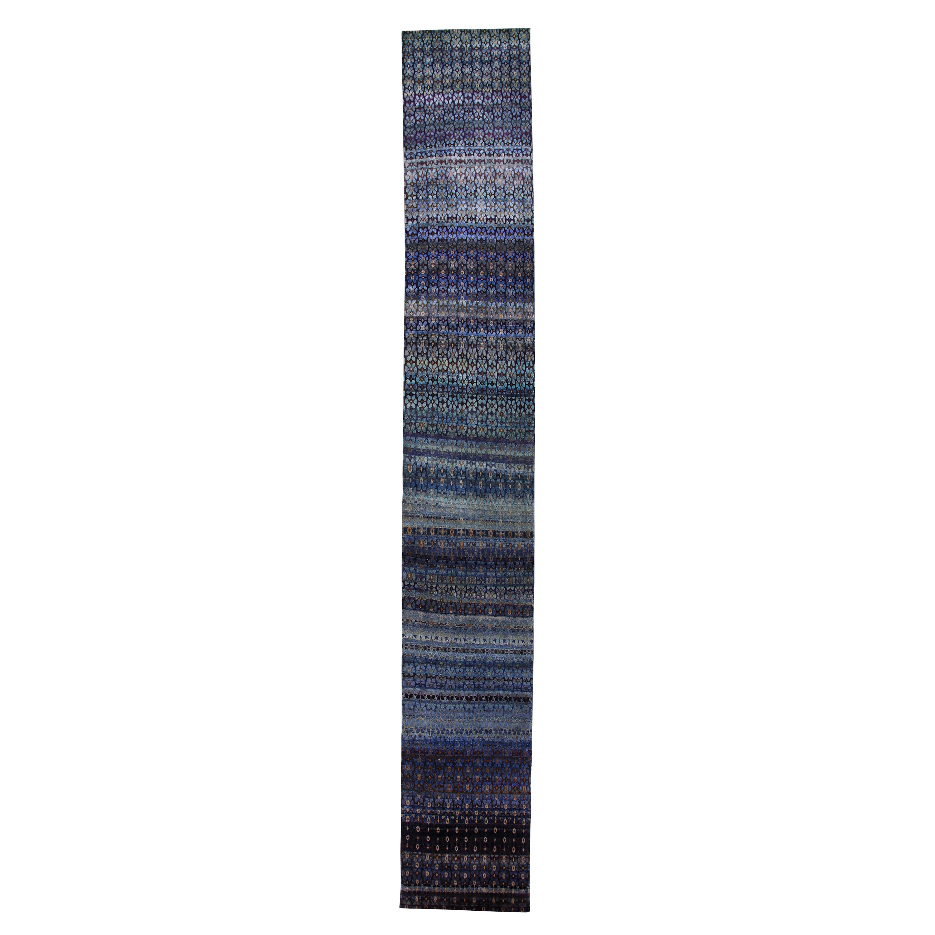 Transitional Blue Silk Runner - 3'1" x 21'3" Default Title