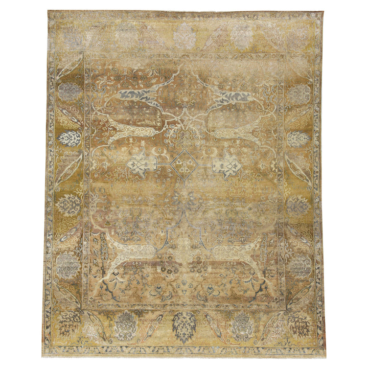 Gold Transitional Wool Silk Blend Rug - 7'10" x 9'11" Default Title