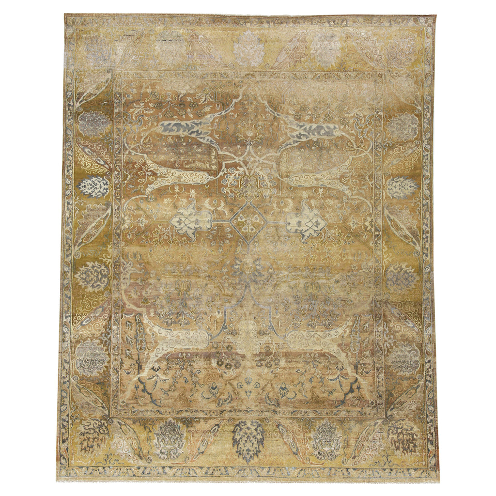 Gold Transitional Wool Silk Blend Rug - 7'10" x 9'11" Default Title