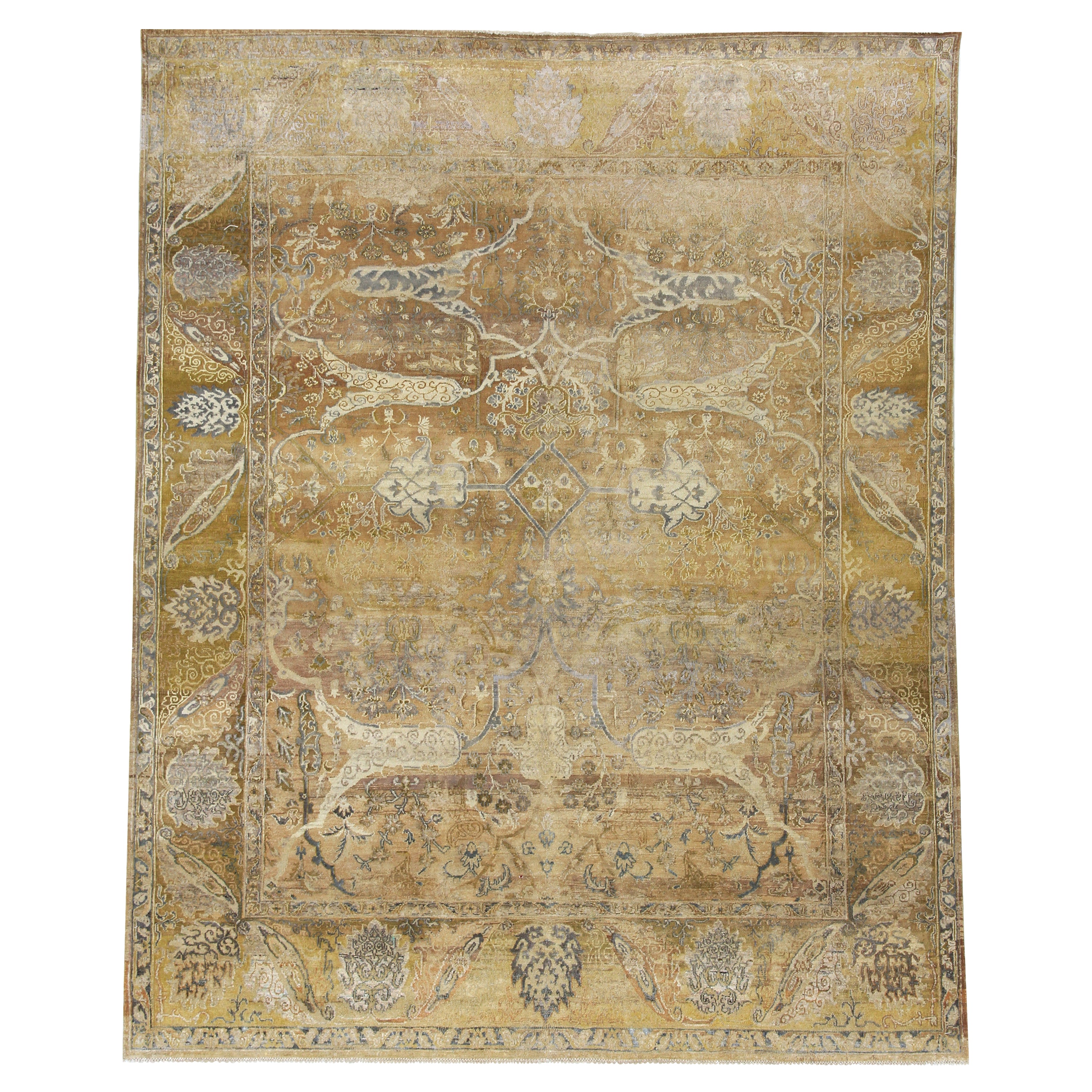 Gold Transitional Wool Silk Blend Rug - 7'10" x 9'11" Default Title