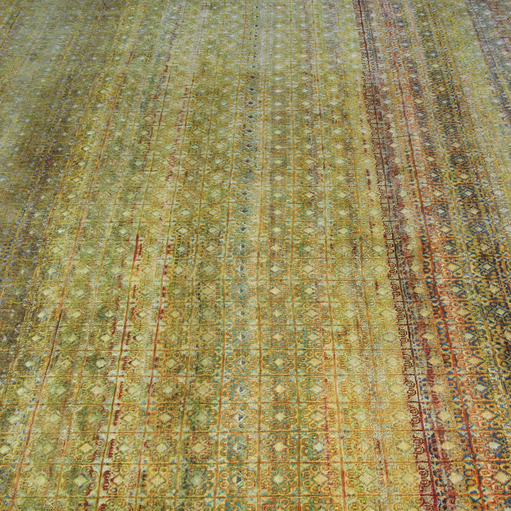 Yellow-Green Transitional Silk Rug - 7'10" x 10'4" Default Title