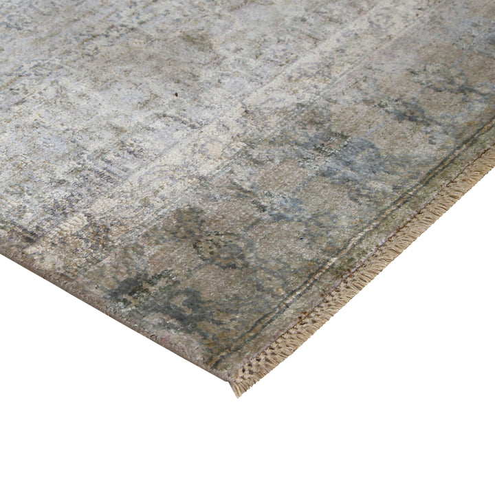 Grey Transitional Wool Silk Blend Runner - 3' x 13'9" Default Title