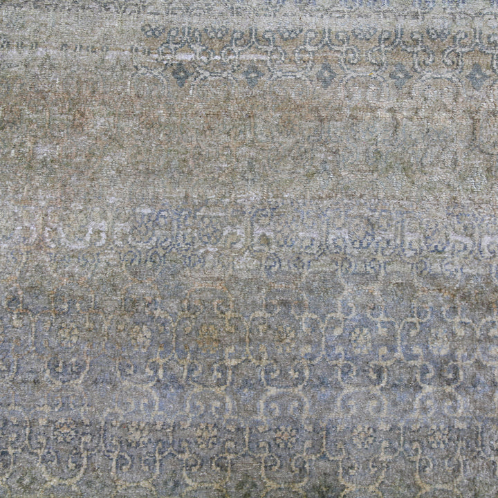 Grey Transitional Wool Silk Blend Runner - 3' x 13'9" Default Title