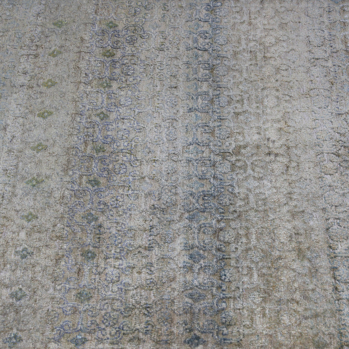 Grey Transitional Wool Silk Blend Runner - 3' x 13'9" Default Title