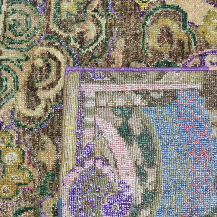 Multicolored Transitional Wool Silk Blend Rug - 9'1" x 12' Default Title