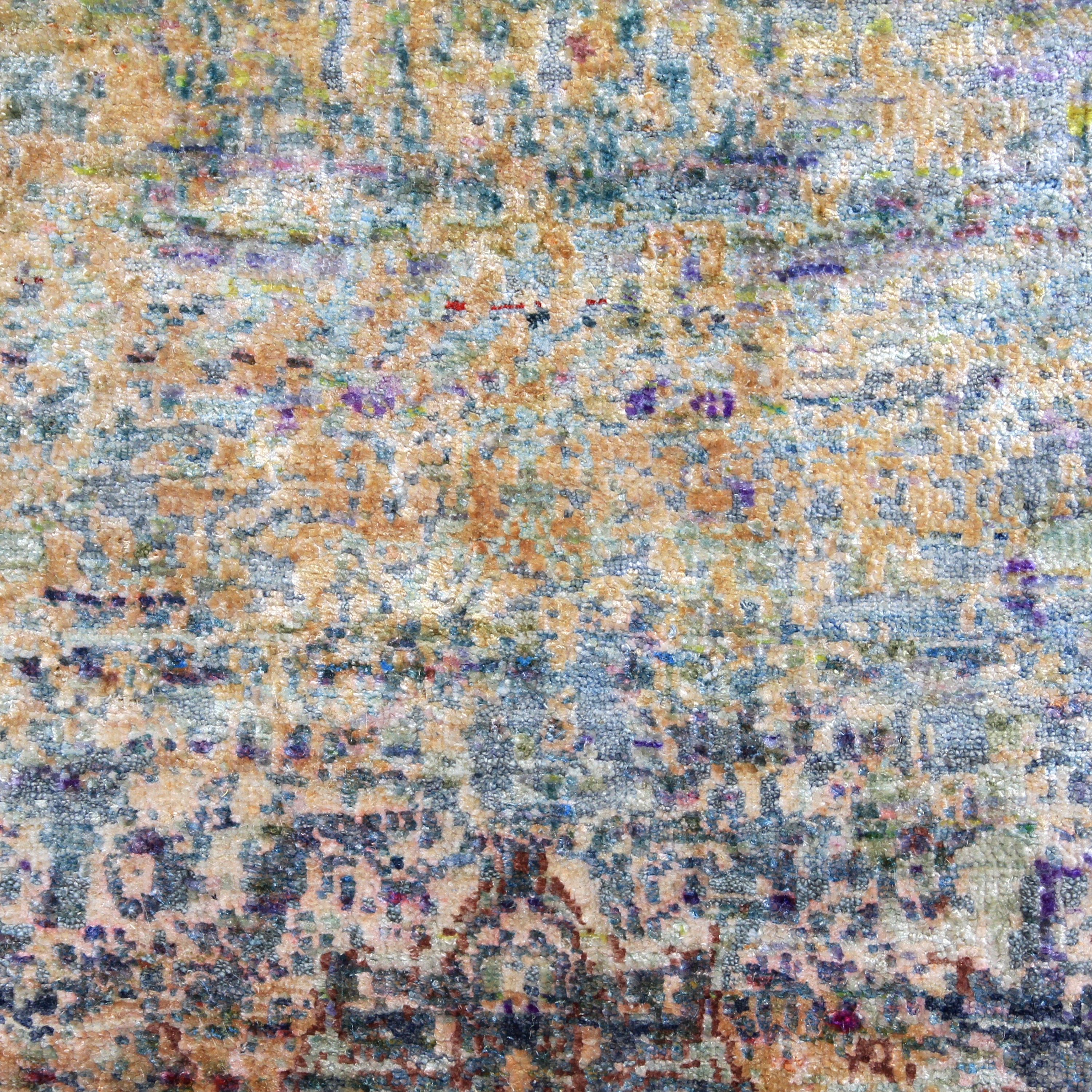 Multicolored Transitional Silk Rug - 6' x 9'5" Default Title