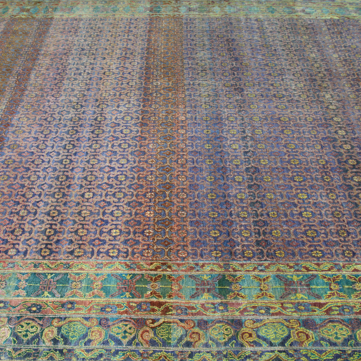 Multicolored Transitional Wool Silk Blend Rug - 8' x 10'6" Default Title