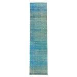 Blue Transitional Wool Silk Blend Runner - 2'11" x 12'3" Default Title