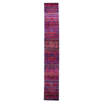 Pink and Purple Transitional Silk Runner - 3' x 21'10" Default Title