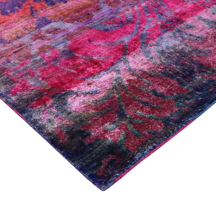 Pink and Purple Transitional Silk Runner - 3' x 21'10" Default Title