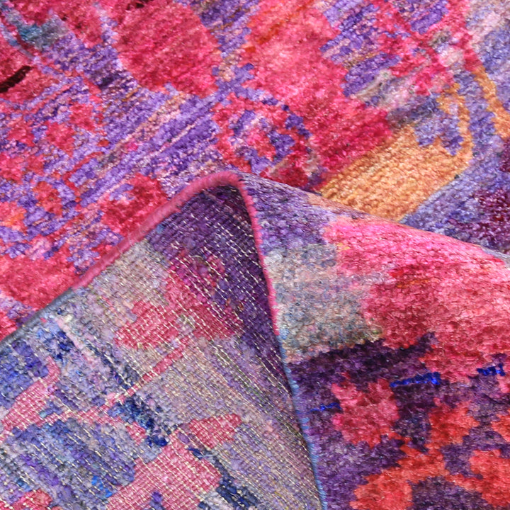 Pink and Purple Transitional Silk Runner - 3' x 21'10" Default Title
