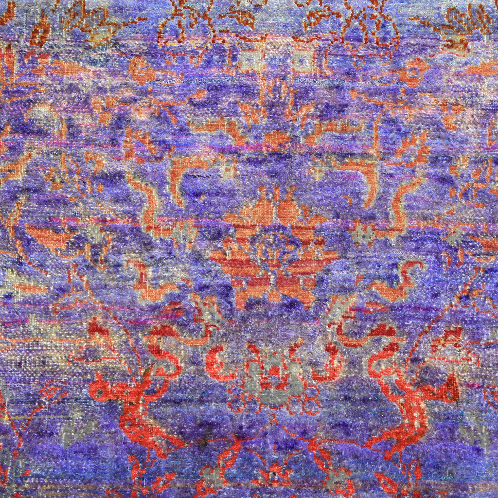 Purple Transitional Wool Silk Blend Rug - 8'10" x 12'1" Default Title