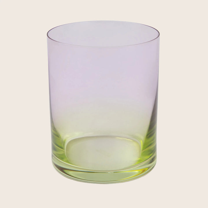 Seasons Old Fashioned Glass Spring Ombre Lavender/Green