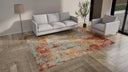 Multicolored Aurora Tibetan Contemporary Wool & Silk Rug - 8' x 10'