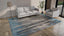 Blue & Grey Aurora Tibetan Modern Silk Blend Rug - 9' x 12'