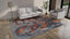 Blue & Red Aurora Tibetan Contemporary Wool & Silk Rug - 9' x 12'