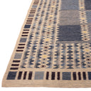 Blue Geometric Swedish Style Wool Kilim Rug - 10'2" x 14'