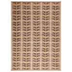 Brown Geometric Swedish Style Wool Kilim Rug - 9' x 12'