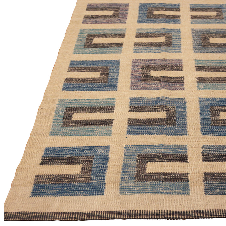 Multicolored Swedish Style Wool Kilim Rug - 8' x 10'3"