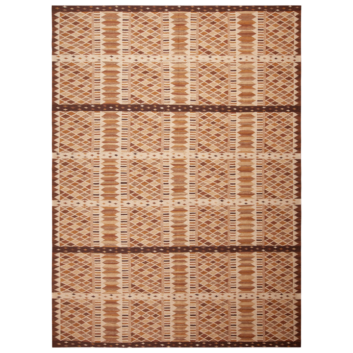 Multicolored Geometric Swedish Kilim Rug - 10'3" x 14'2"