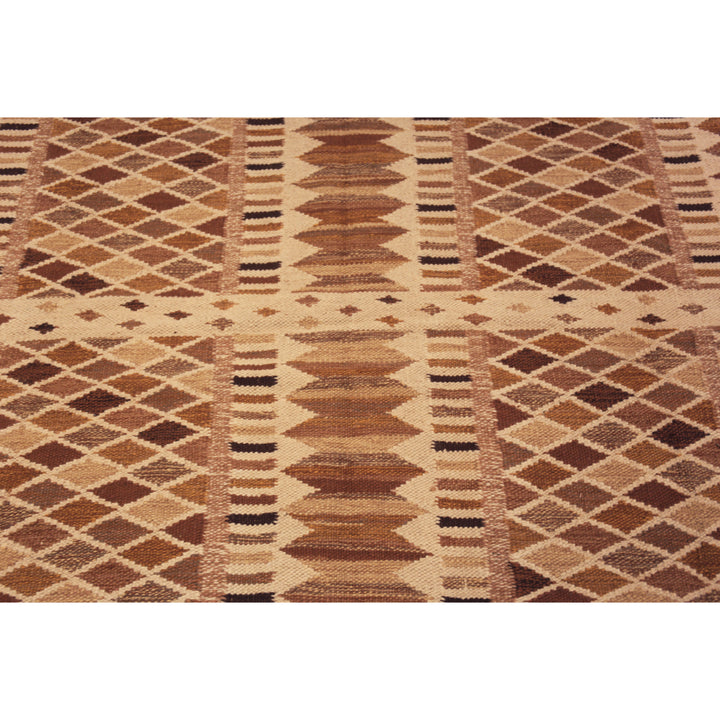 Multicolored Geometric Swedish Kilim Rug - 10'3" x 14'2"