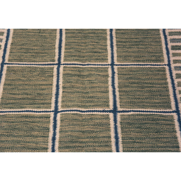 Multicolored Geometric Swedish Wool Kilim Rug - 6' x 9'