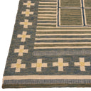 Multicolored Geometric Swedish Wool Kilim Rug - 6' x 9'