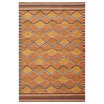 Orange Geometric Swedish Style Wool Kilim Rug - 6'3" x 9'4"