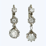 1.25 ct. French Art Deco Diamond Dangle Earrings
