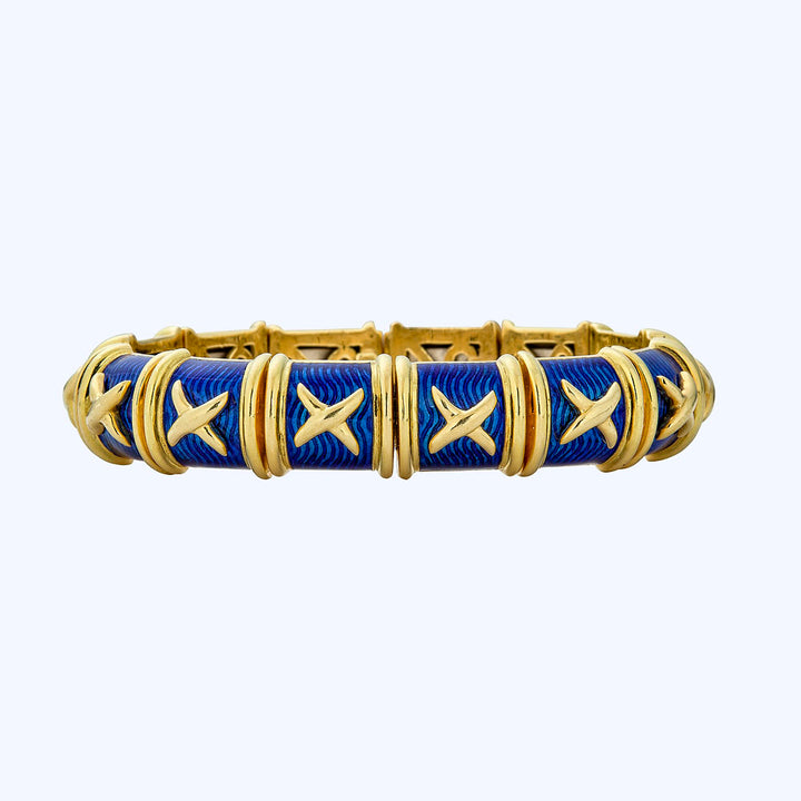 Hidalgo Blue Enamel Bangle