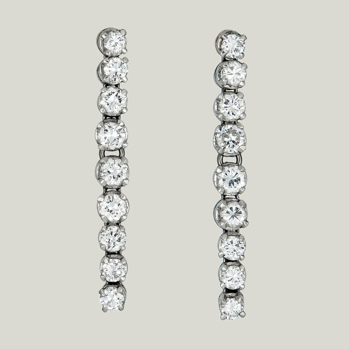2.35 ct. Art Deco Diamond Dangle Earrings