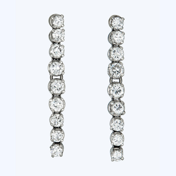 2.35 ct. Art Deco Diamond Dangle Earrings