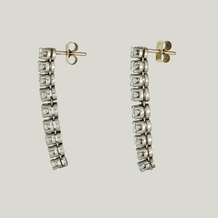 2.35 ct. Art Deco Diamond Dangle Earrings