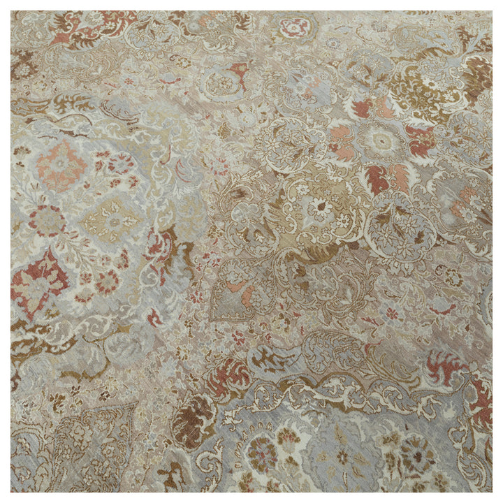 Multicolored Transitional Silk Rug - 9'11" x 14'7"