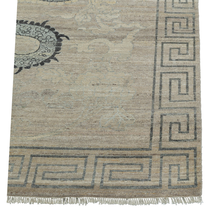 Multicolored Dragon Transitional Wool Rug - 8' x 10'