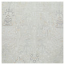 Cream and Taupe Transitional Silk Rug - 9' x 12'5"