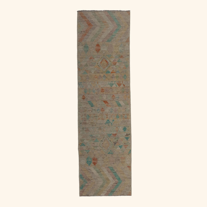 Zameen Patterned Transitional Wool Rug - 2'10" x 10'2"