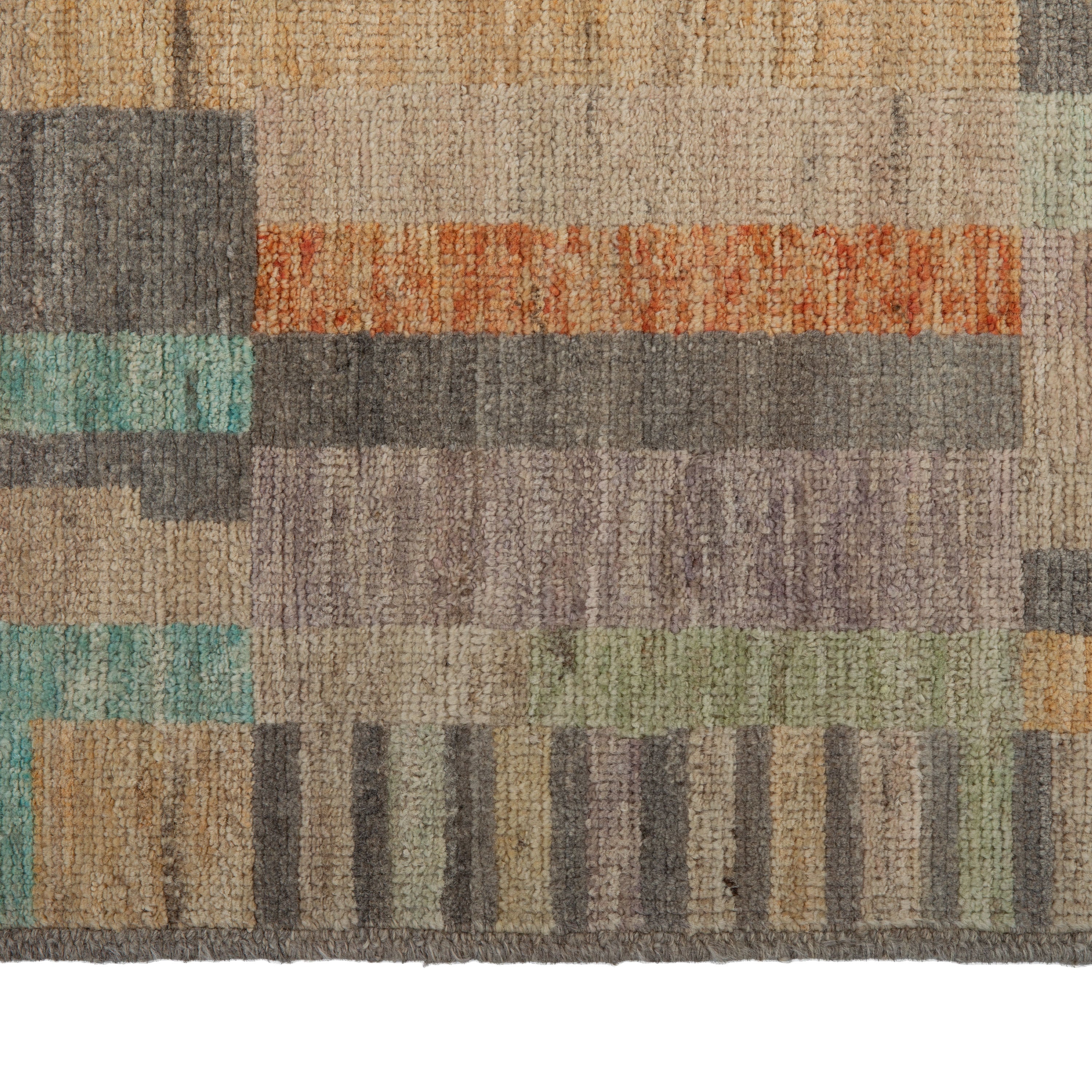 Zameen Patterned Transitional Wool Rug - 4'2" x 5'11"