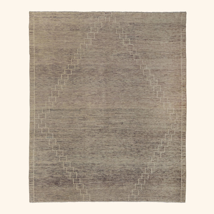 Zameen Patterned Transitional Wool Rug - 8'11" x 10'7"