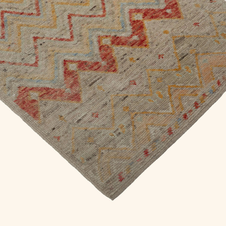 Zameen Patterned Transitional Wool Runner - 2'9" x 9'10"