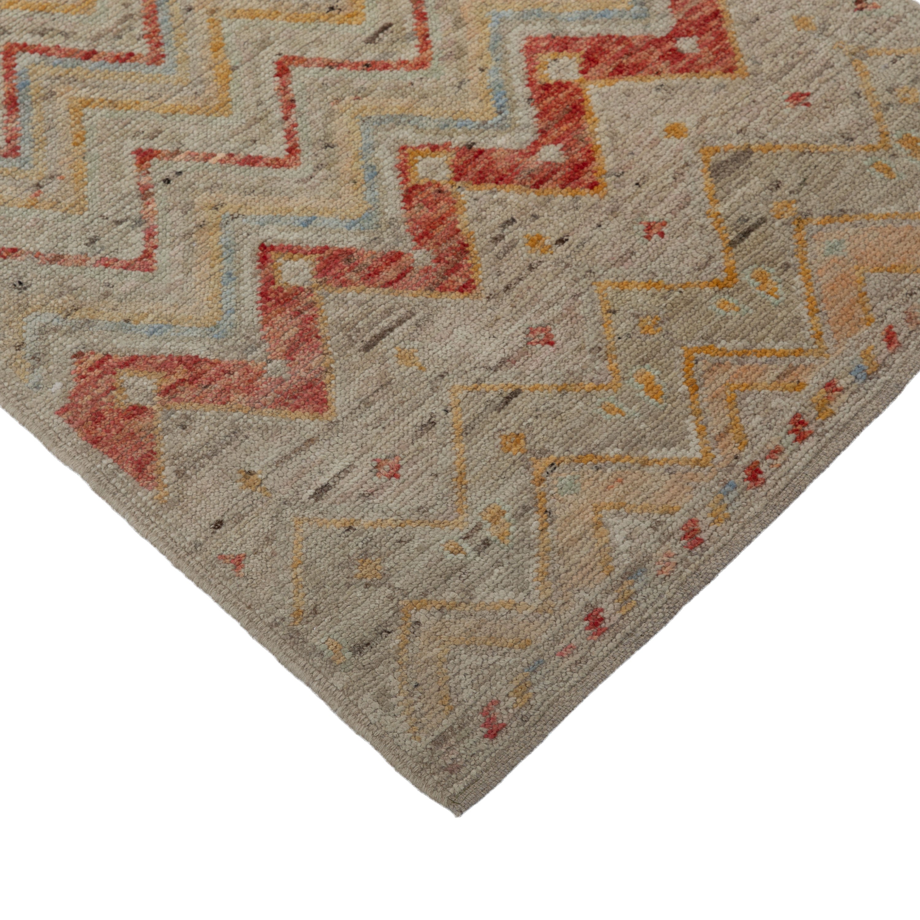 Zameen Patterned Transitional Wool Runner - 2'9" x 9'10"